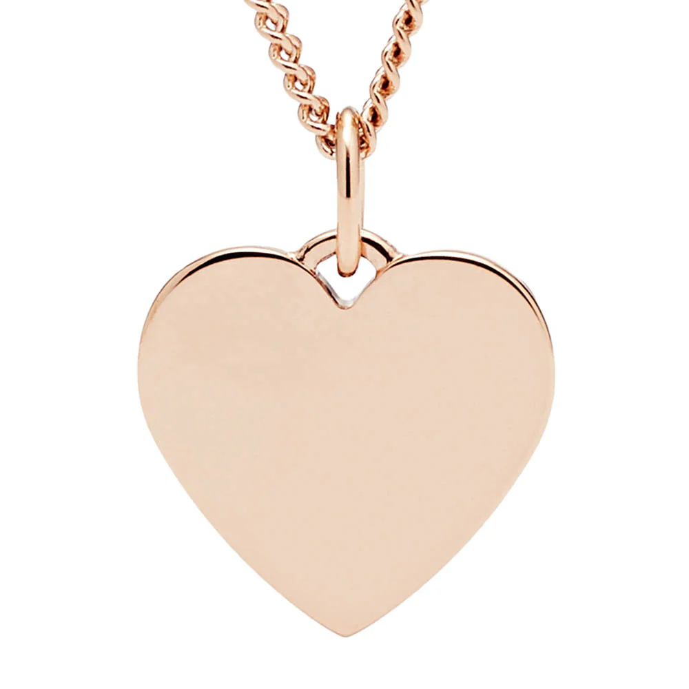 Fossil Rose Gold Plated Stainless Steel Drew Heart Pendant with Chain - Image 2