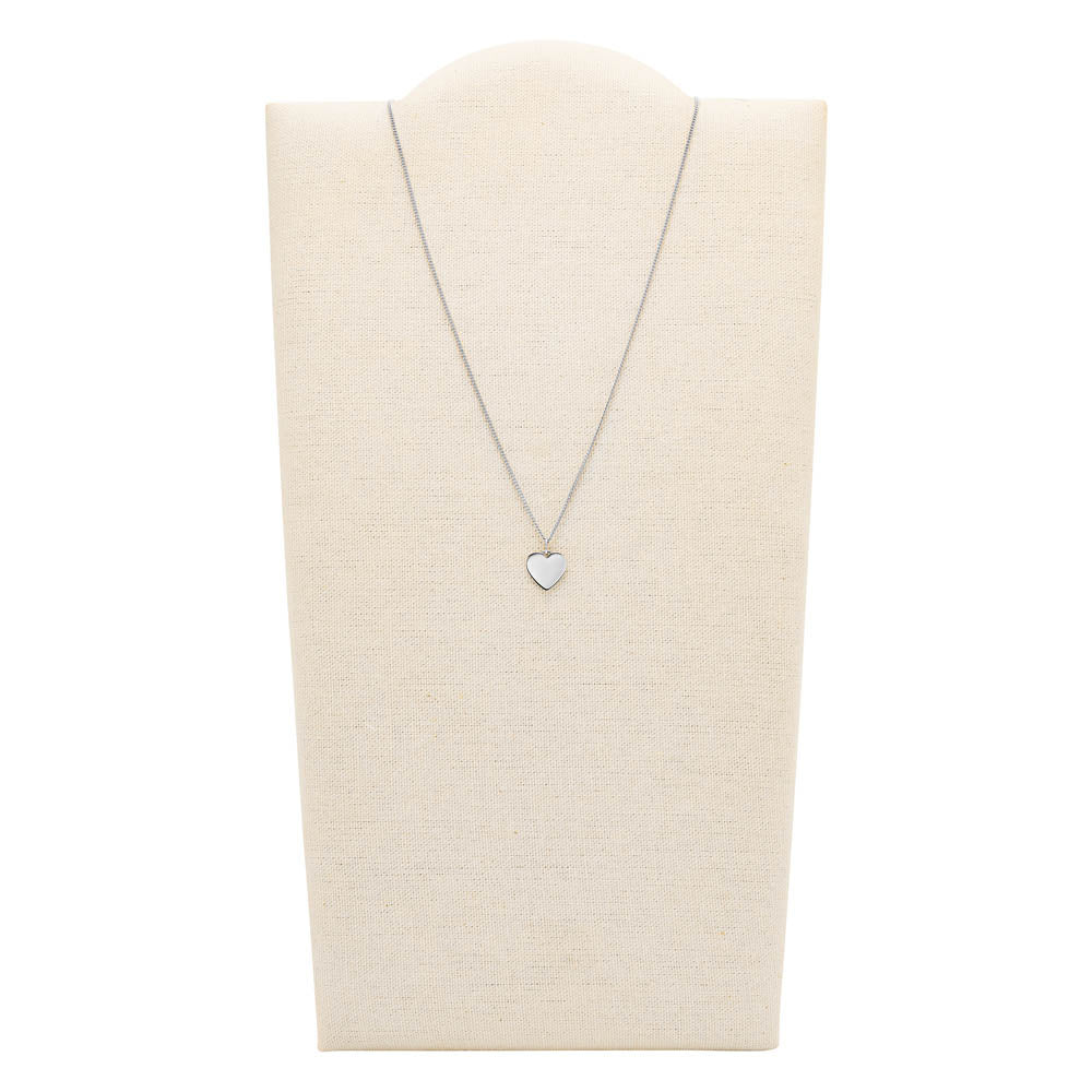 Fossil Silver Plated Stainless Steel Drew Heart Pendant with Chain - Image 3
