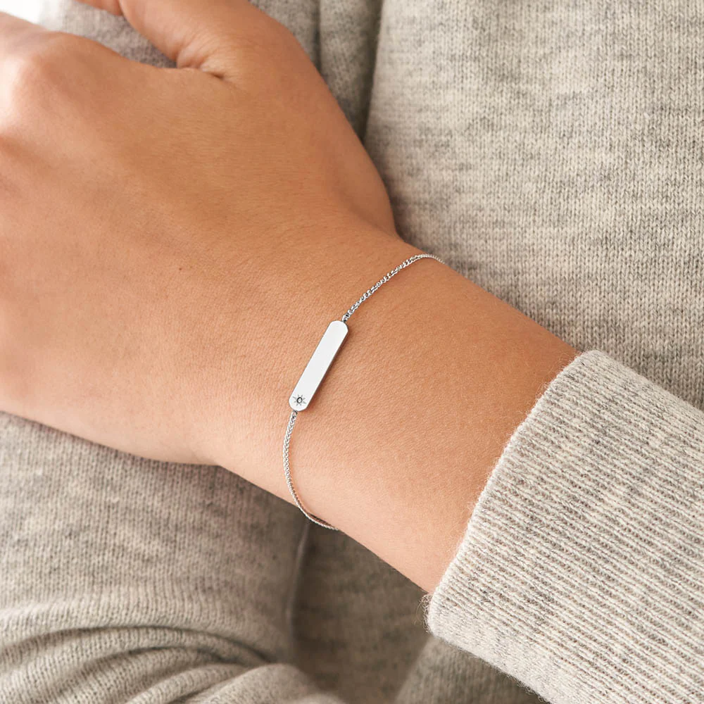 Fossil Silver Plated Stainless Steel Drew ID Bracelet - Image 3