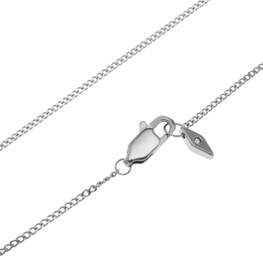 Fossil Silver Plated Stainless Steel Drew ID Pendant with Chain - Image 4