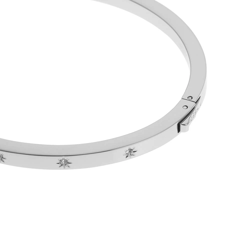 Fossil Silver Plated Stainless Steel Sadie Cuff Bangle - Image 2