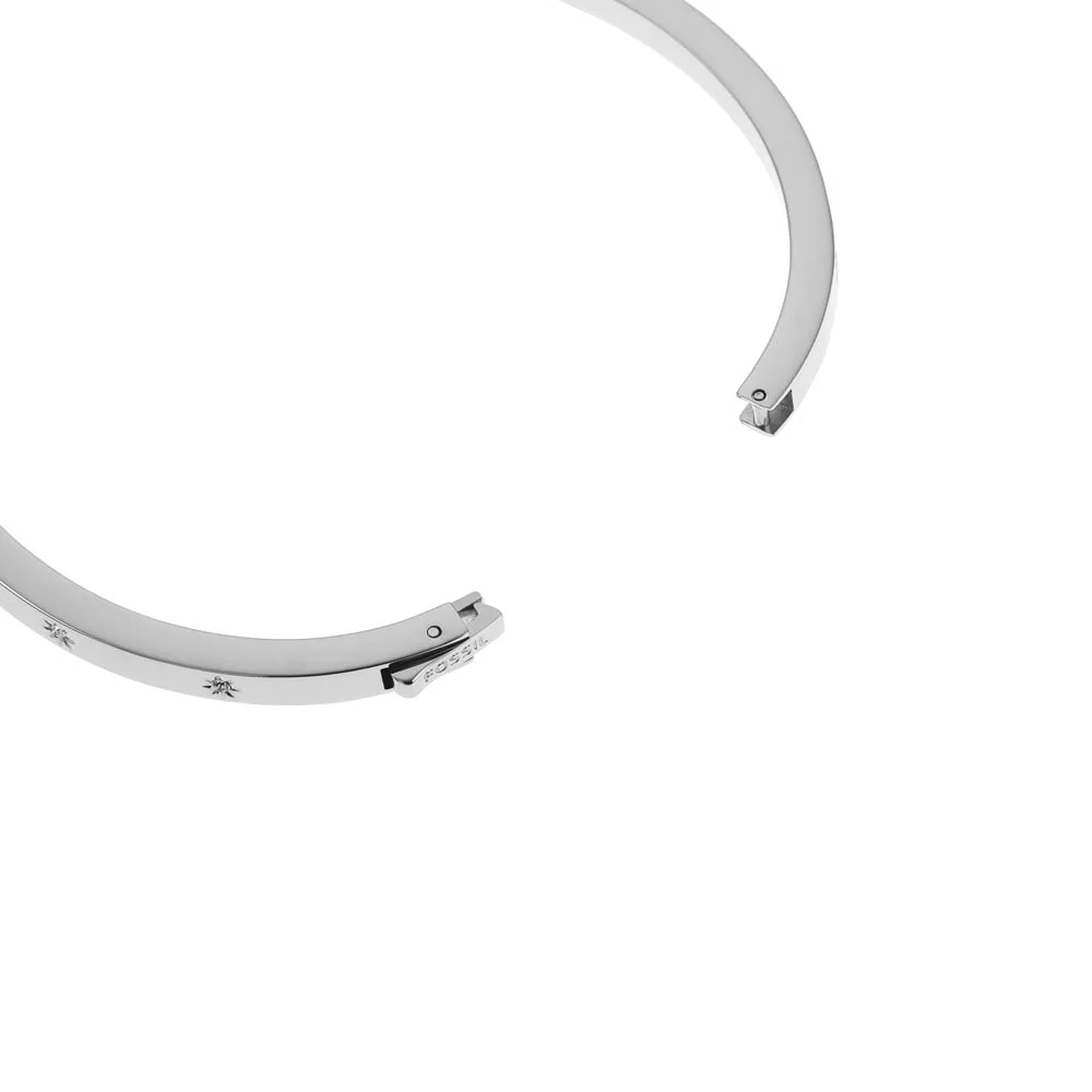 Fossil Silver Plated Stainless Steel Sadie Cuff Bangle - Image 3
