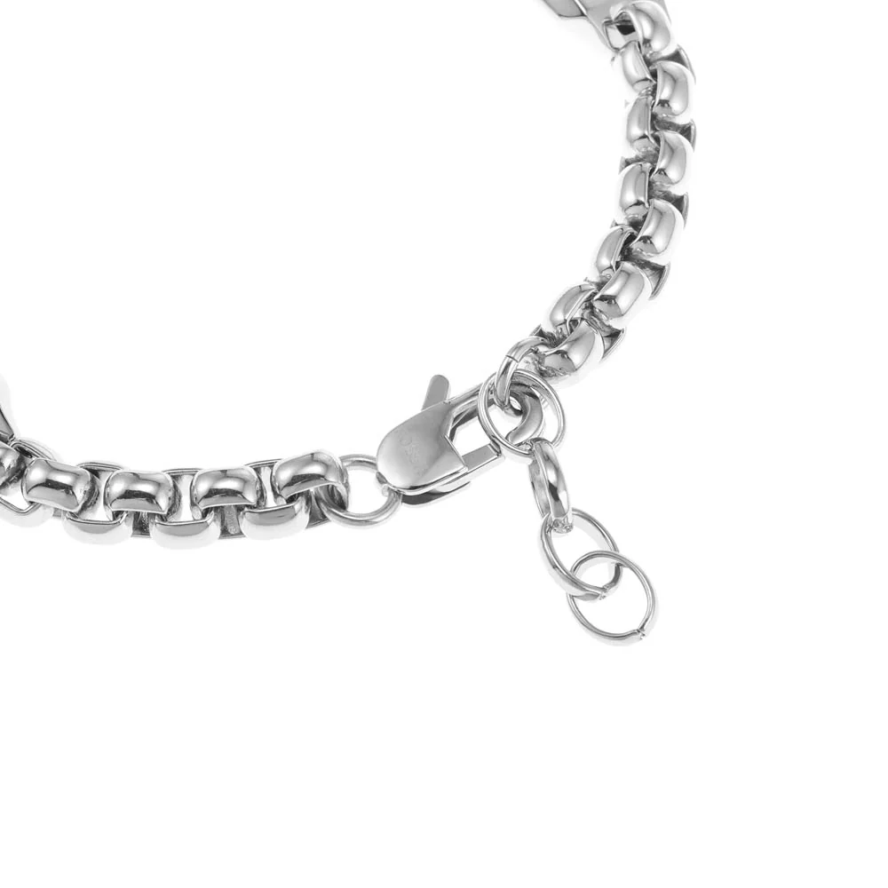 Fossil Stainless Steel Drew ID 22.5cm Bracelet - Image 3
