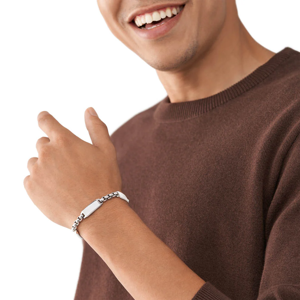 Fossil Stainless Steel Drew ID 22.5cm Bracelet - Image 5