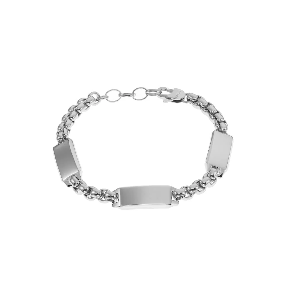 Fossil Stainless Steel Drew ID 22.5cm Bracelet - Image 7