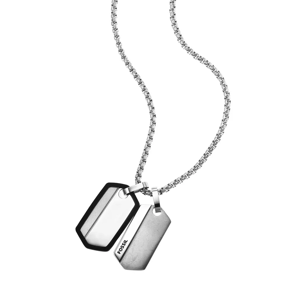 Fossil Stainless Steel Harlow Dog Tag Pendant with Chain - Image 3