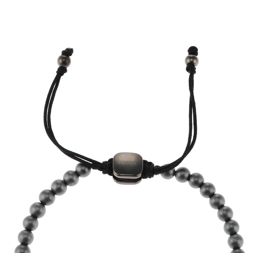 Fossil Stainless Steel Jewelry Hematite Beaded 25cm Bracelet - Image 3