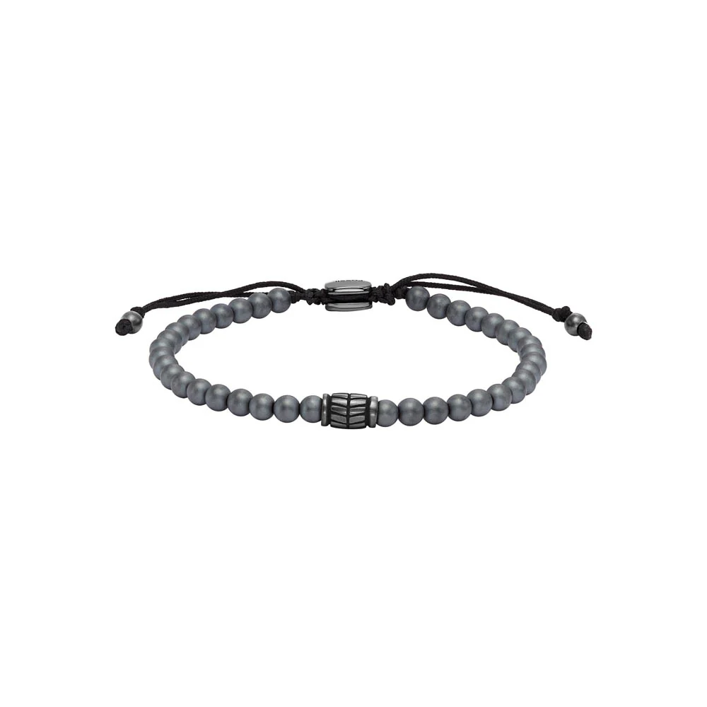Fossil Stainless Steel Jewelry Hematite Beaded 25cm Bracelet - Image 6