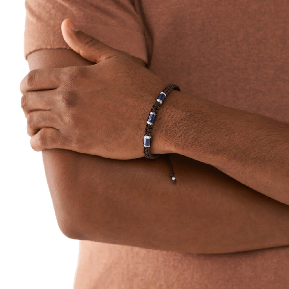 Fossil Stainless Steel Jewelry Threaded 25cm Bracelet - Image 4