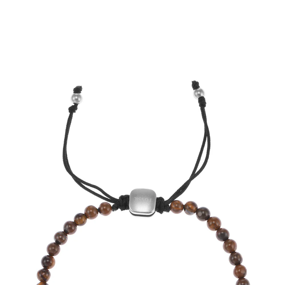 Fossil Stainless Steel Tiger Eye Beaded 25cm Bracelet - Image 3