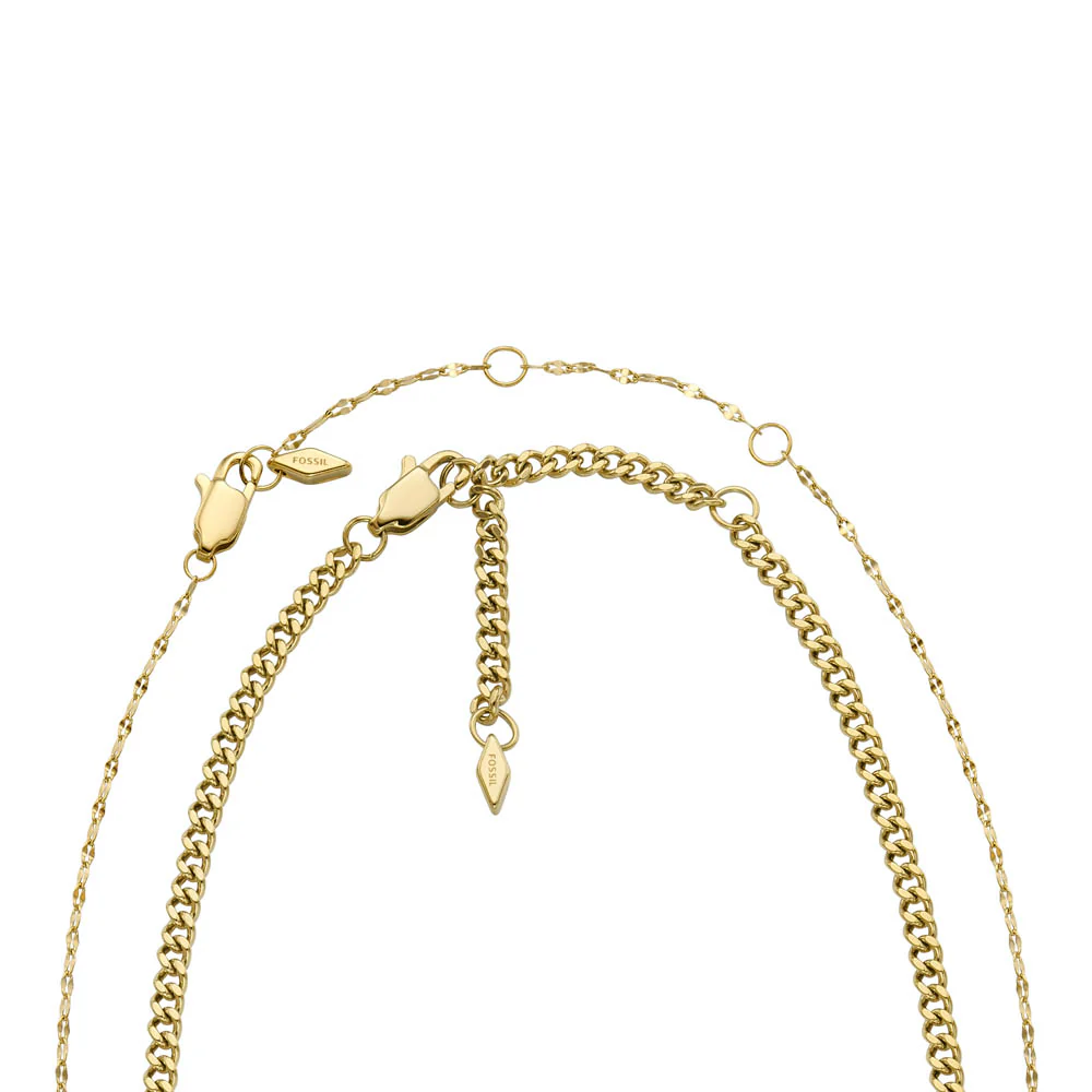 Fossil Yellow Gold Plated Stainless Steel Chain Set - Image 4