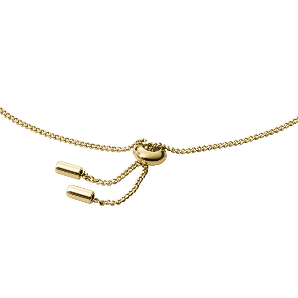 Fossil Yellow Gold Plated Stainless Steel Drew Bar Bracelet - Image 2