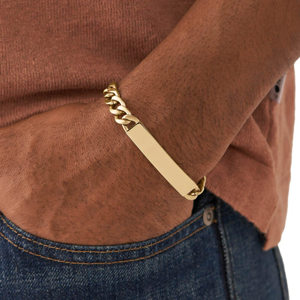 Fossil Yellow Gold Plated Stainless Steel Drew Bracelet - Image 6