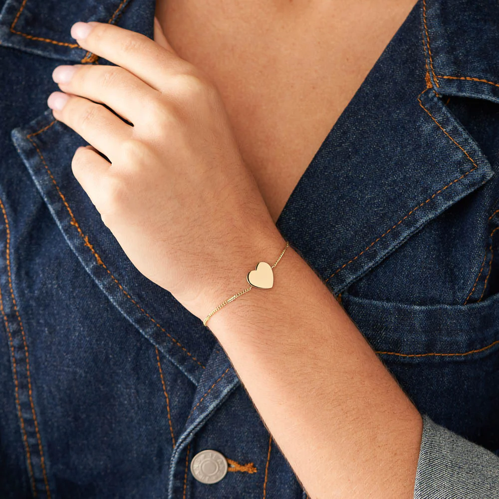 Fossil Yellow Gold Plated Stainless Steel Drew Heart Bracelet - Image 5