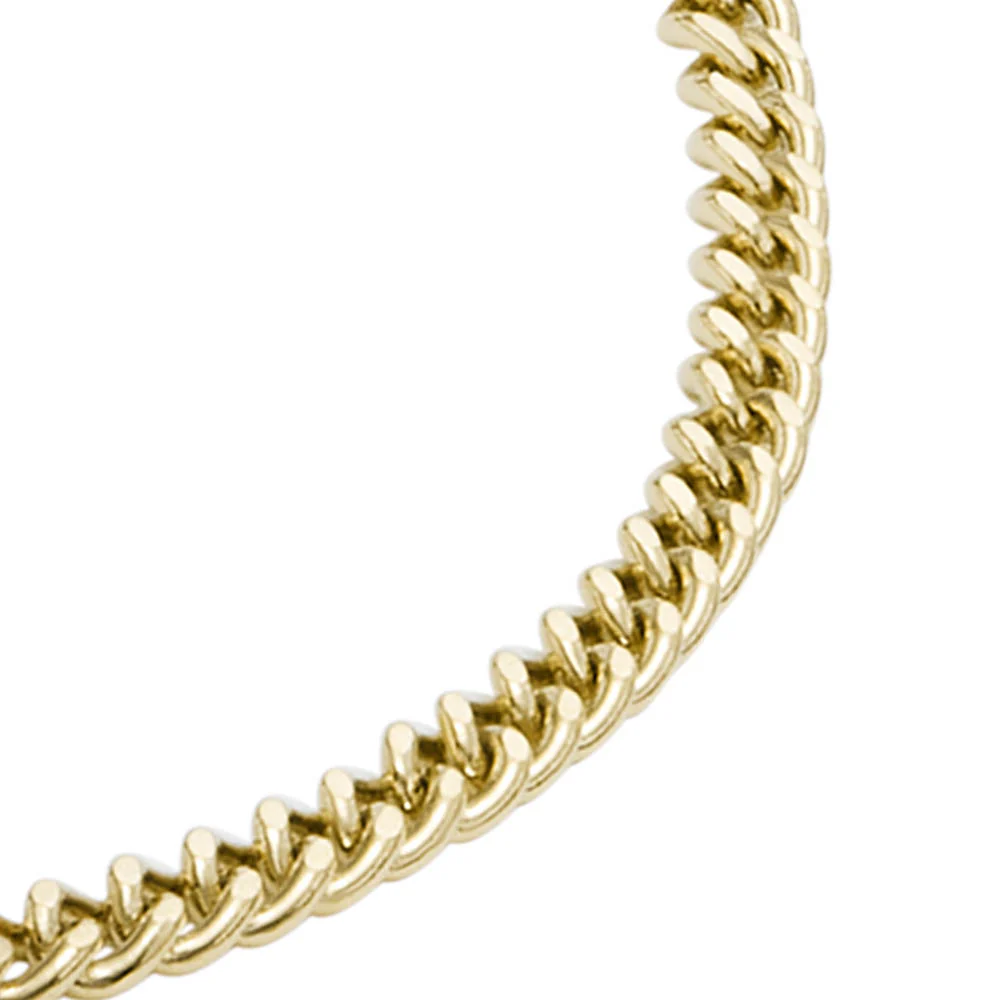 Fossil Yellow Gold Plated Stainless Steel Drew ID Bracelet - Image 2
