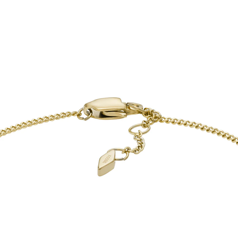 Fossil Yellow Gold Plated Stainless Steel Drew ID Bracelet - Image 3