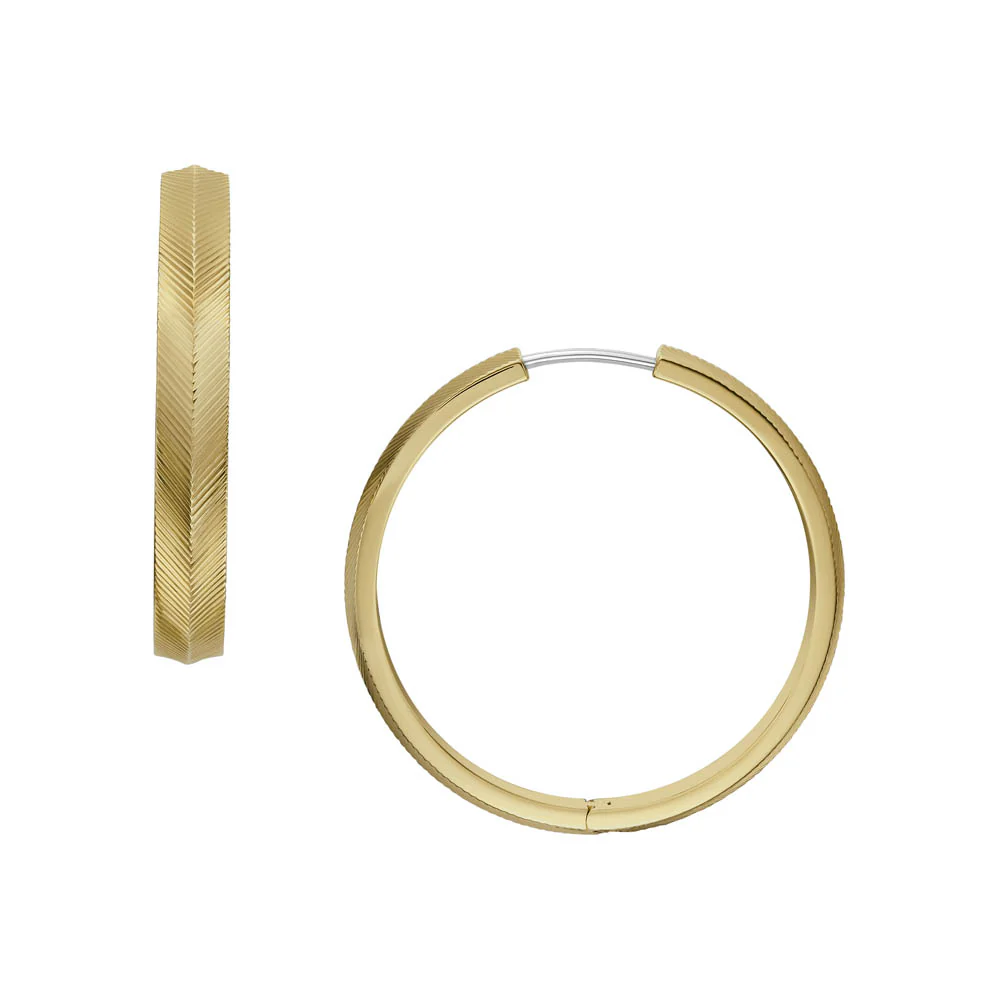 Fossil Yellow Gold Plated Stainless Steel  Harlow Earring - Image 6