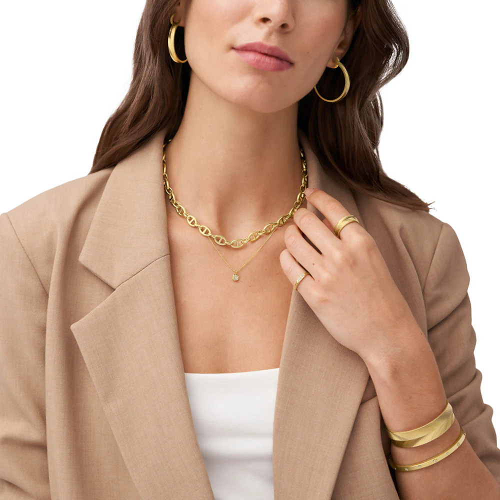 Fossil Yellow Gold Plated Stainless Steel  Harlow Earring - Image 9