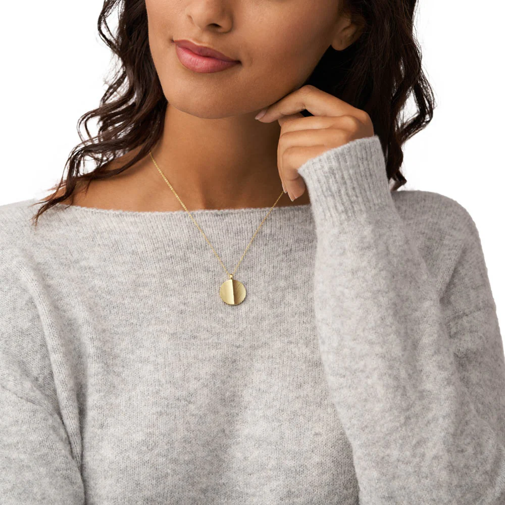 Fossil Yellow Gold Plated Stainless Steel  Harlow Pendant with Chain - Image 5