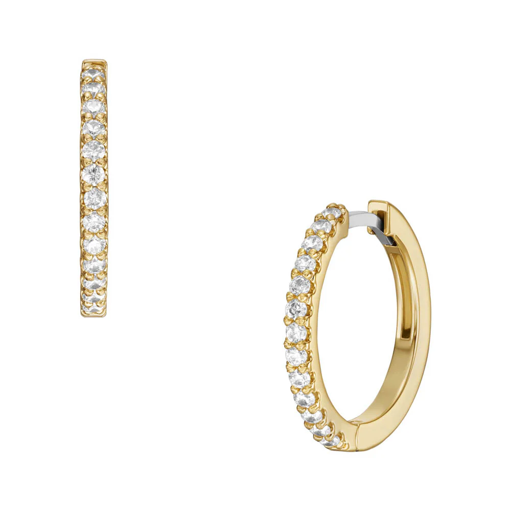 Fossil Yellow Gold Plated Stainless Steel Hoop Earring - Image 2