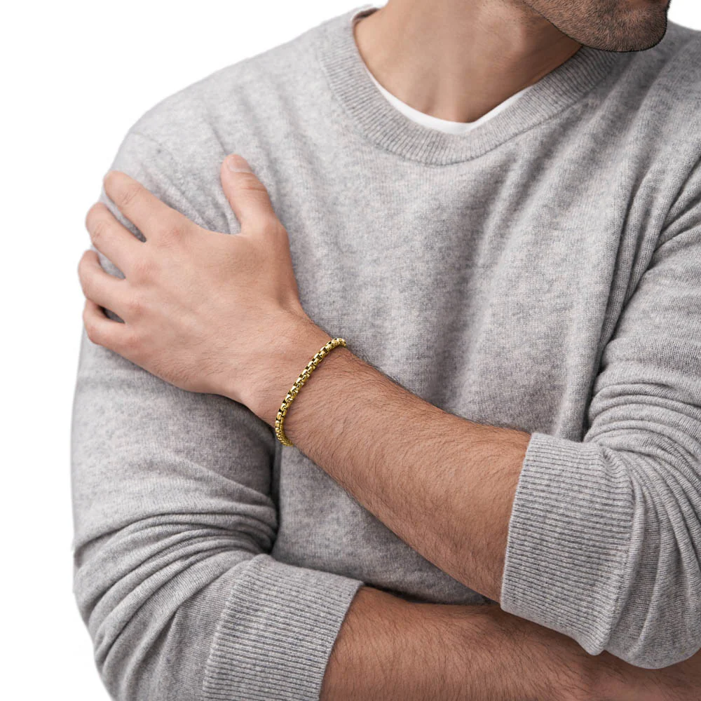 Fossil Yellow Gold Plated Stainless Steel Jewelry 20+2cm Bracelet - Image 12