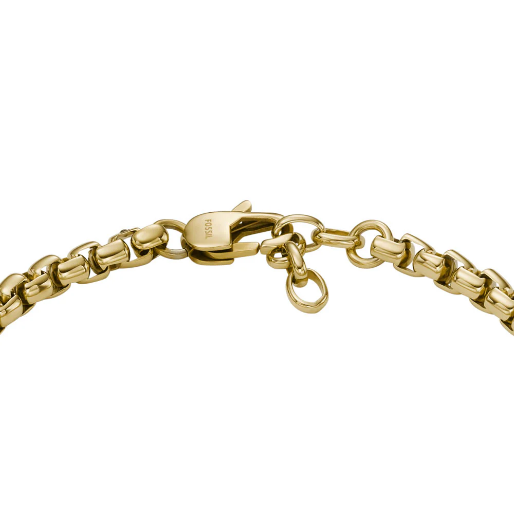 Fossil Yellow Gold Plated Stainless Steel Jewelry 20+2cm Bracelet - Image 9