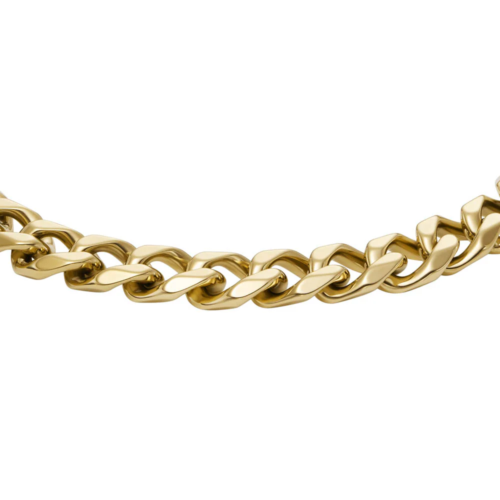 Fossil Yellow Gold Plated Stainless Steel Jewelry Bold 16.5+5cm Bracelet - Image 2
