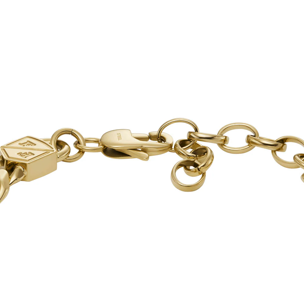 Fossil Yellow Gold Plated Stainless Steel Jewelry Bold 16.5+5cm Bracelet - Image 3