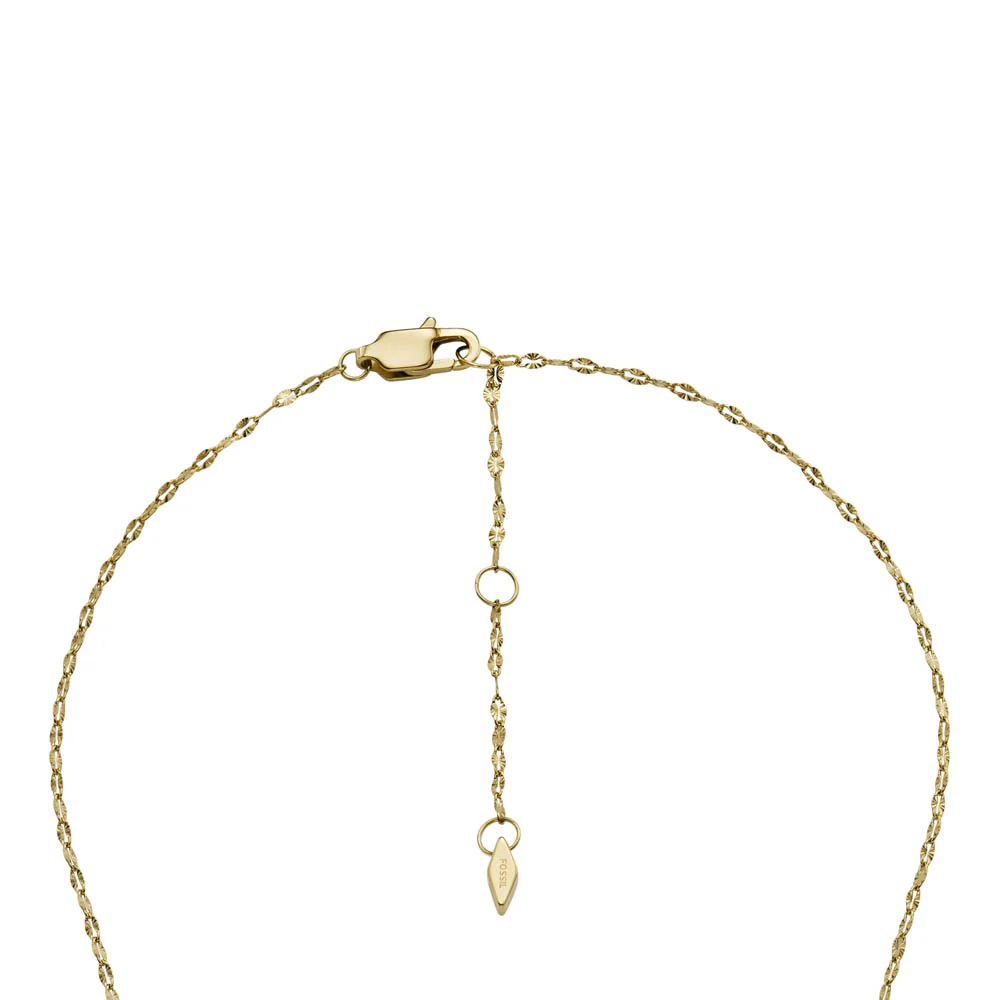 Fossil Yellow Gold Plated Stainless Steel Sadie Pendant with Chain - Image 4