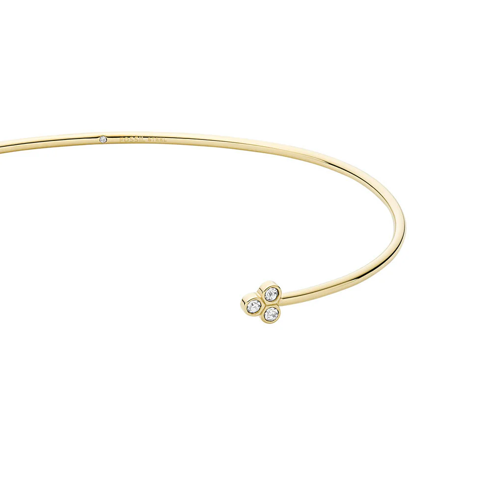 Fossil Yellow Gold Plated Stainless Steel Sadie Trio Glitz Cuff Bangle - Image 2
