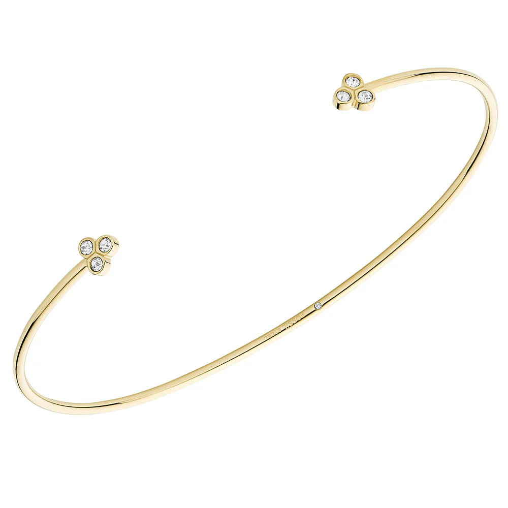 Fossil Yellow Gold Plated Stainless Steel Sadie Trio Glitz Cuff Bangle - Image 3