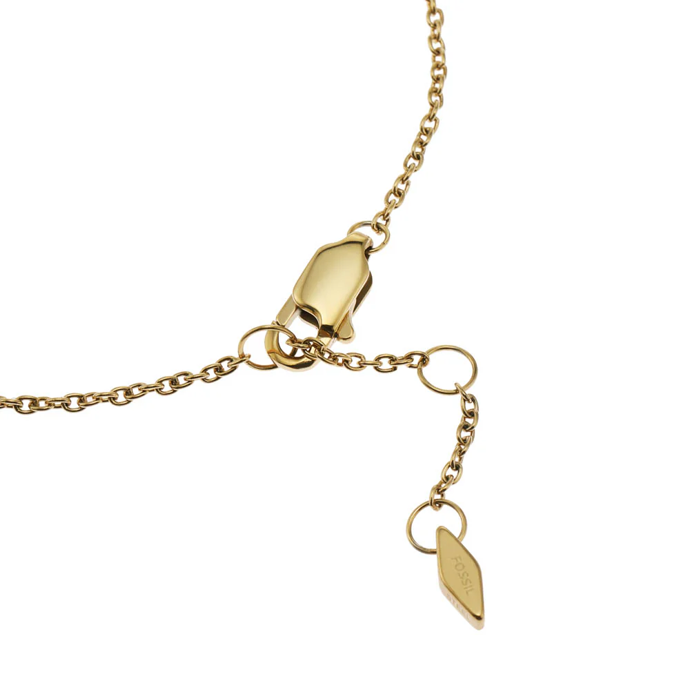 Fossil Yellow Gold Plated Stainless Steel Sadie Trio Glitz CZ Bracelet - Image 2