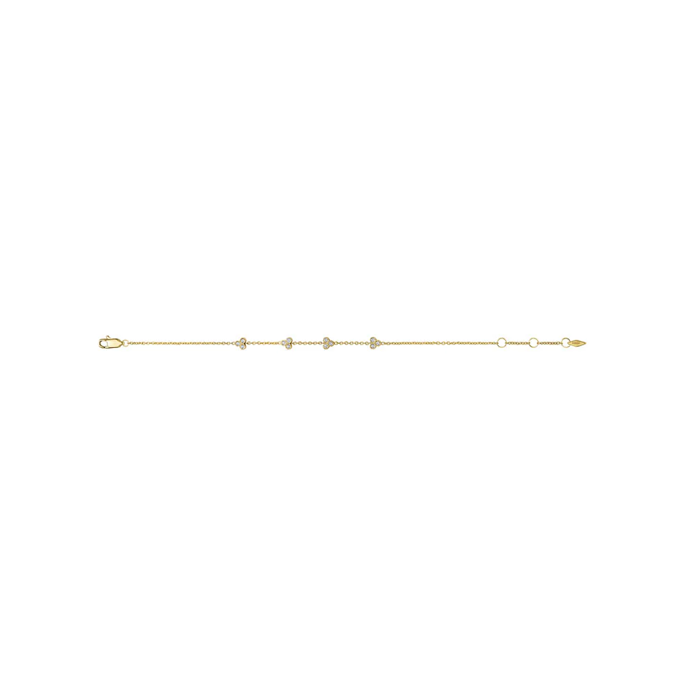 Fossil Yellow Gold Plated Stainless Steel Sadie Trio Glitz CZ Bracelet - Image 3