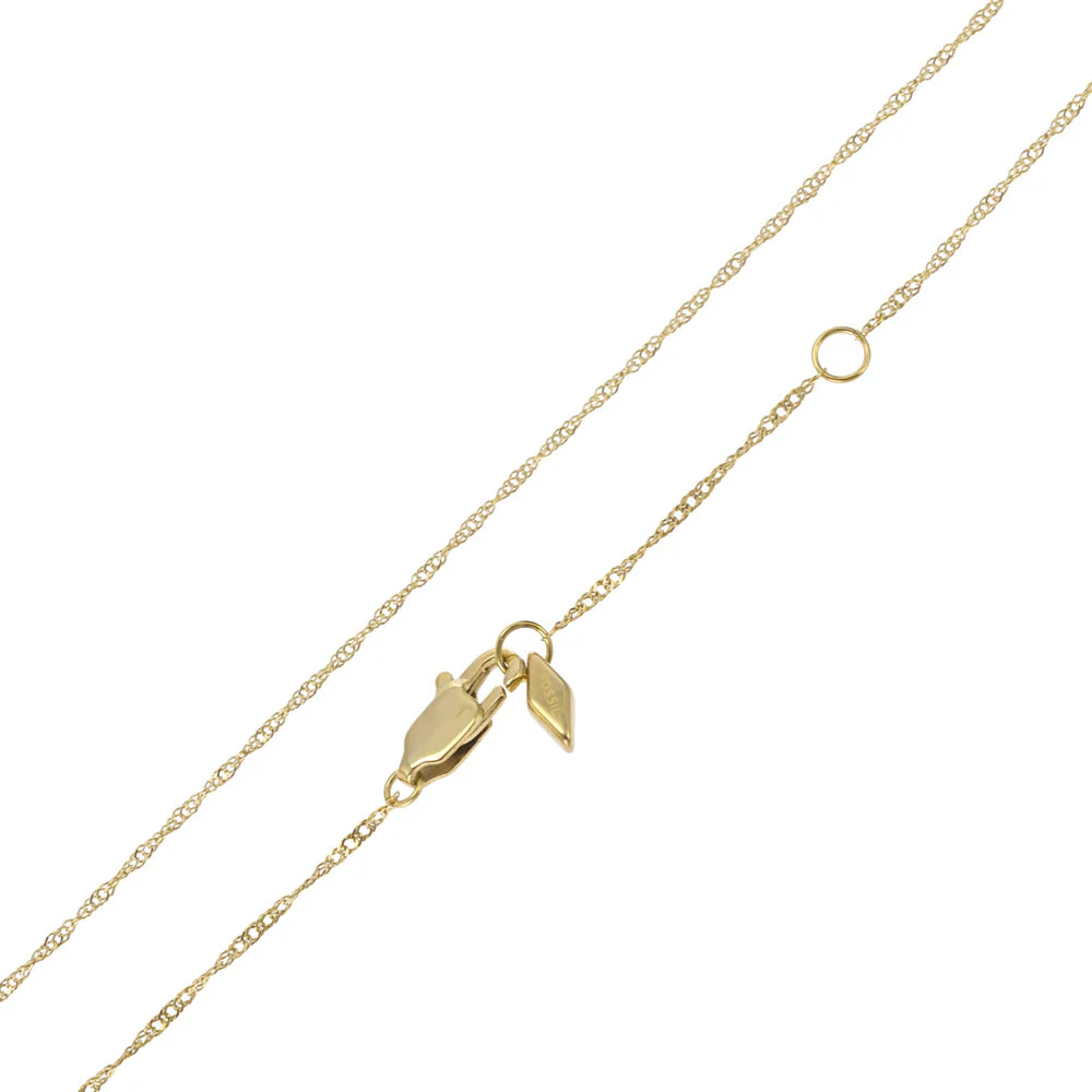 Fossil Yellow Gold Plated Stainless Steel White Mother Of Pearl Butterfly Pendant with Chain - Image 4