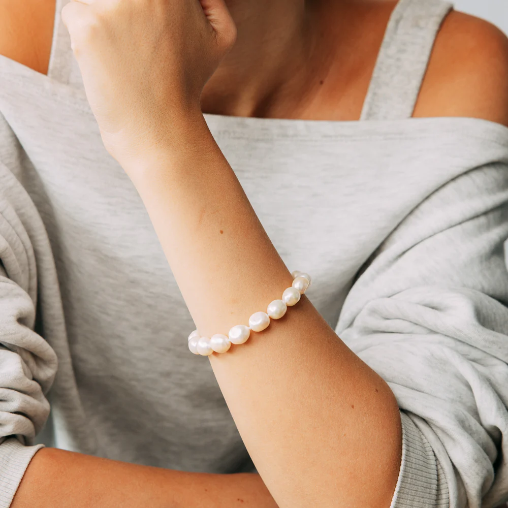 Freshwater Baroque White Pearl in Sterling Silver - Image 4