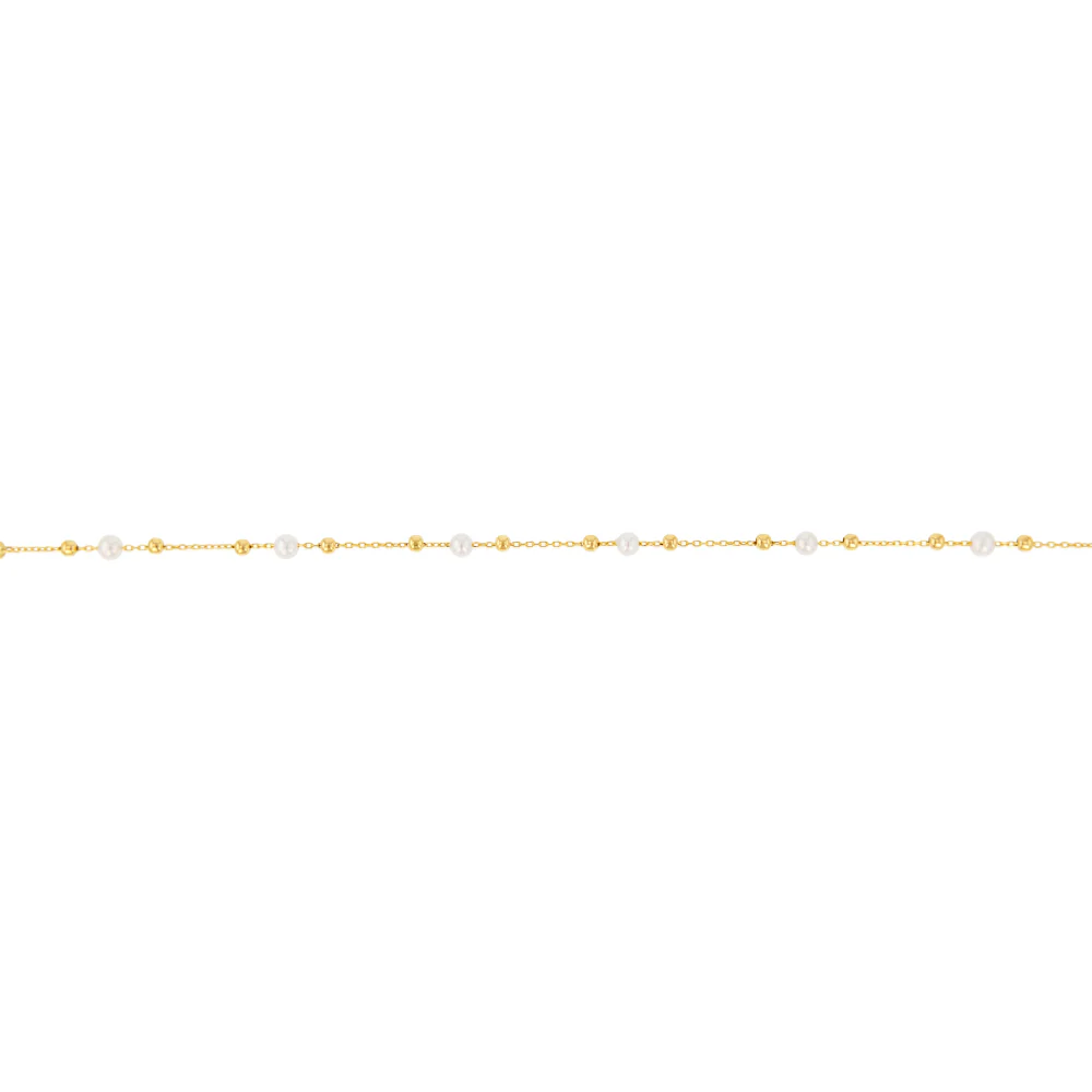 Freshwater Pearl Fancy Bracelet 19.10cm in 9ct Yellow Gold - Image 2