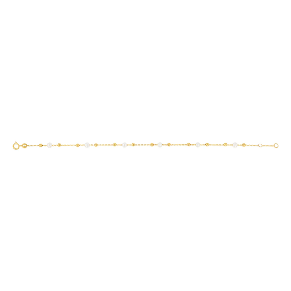 Freshwater Pearl Fancy Bracelet 19.10cm in 9ct Yellow Gold - Image 3