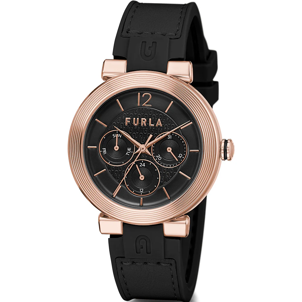 Furla Block WW00011002L3 Multifunction Black Leather Ladies Watch - Image 5