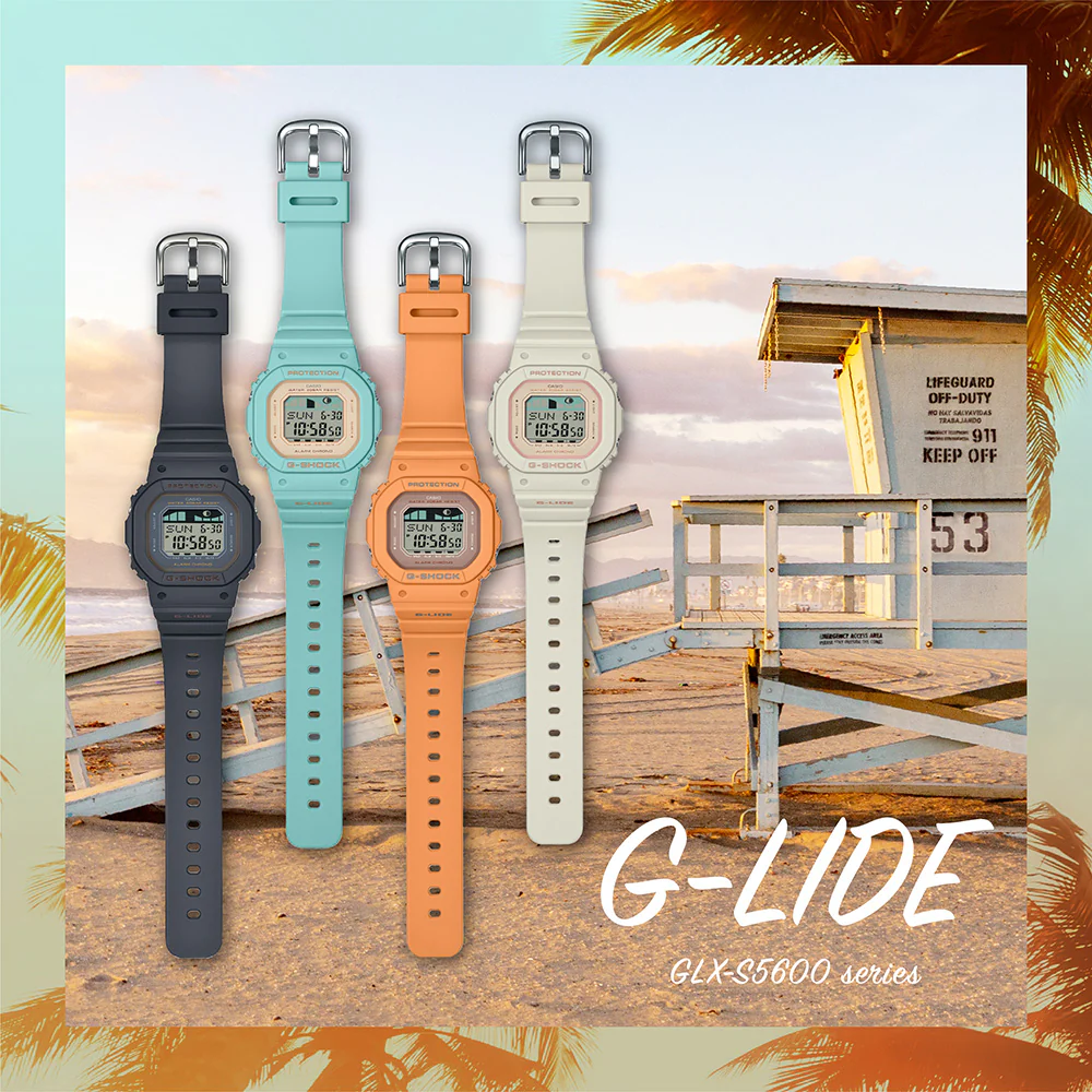 G-Shock GLXS5600-4 "S5600 G-Lide" Orange Resin Womens Watch - Image 7