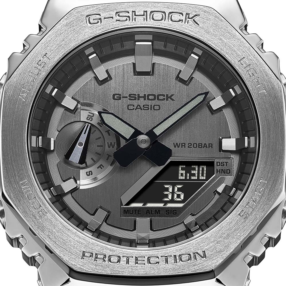 G-Shock GM2100-1A Metal Covered Silver 'CasiOak' - Image 2