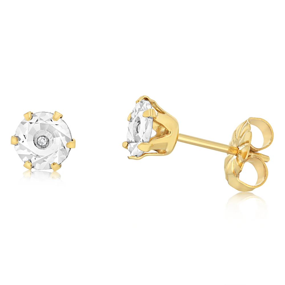 Gift Boxed Hypo Allergenic Gold Plated Diamond Studs - Image 3