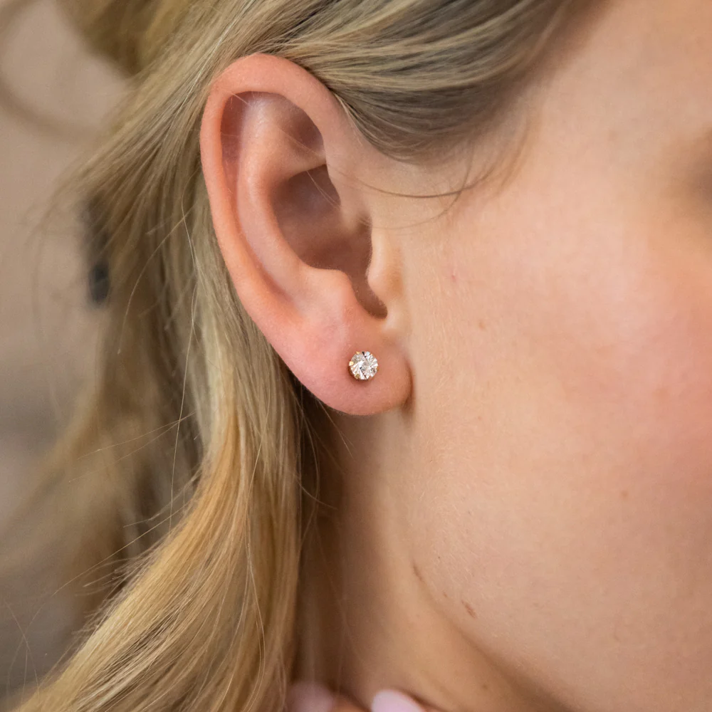 Gift Boxed Hypo Allergenic Gold Plated Diamond Studs - Image 5