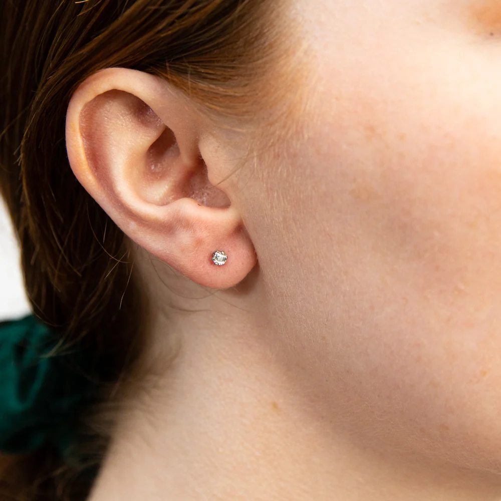 Gift Boxed Hypoallergenic 3mm Diamond Studs - Image 3