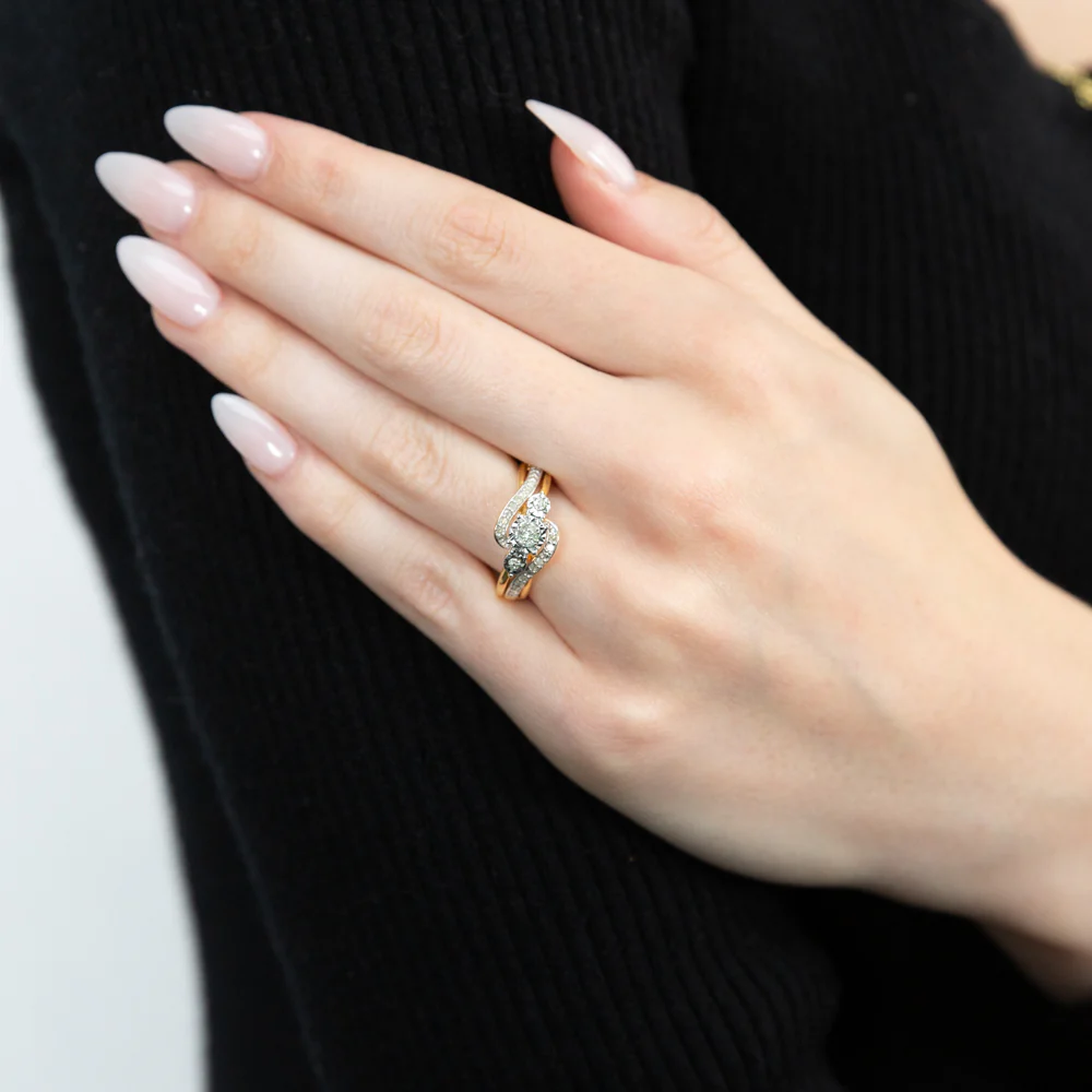 Gold Plated Silver Diamond Dress Ring - Image 3