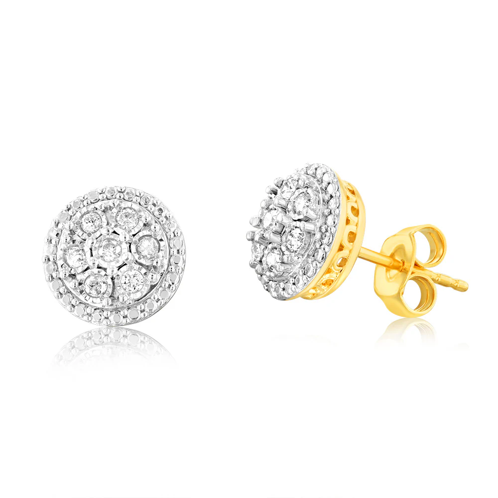 Gold Plated Sterling Silver 0.45 Carat Earring & Pendant Set on 45cm Chain - Image 3