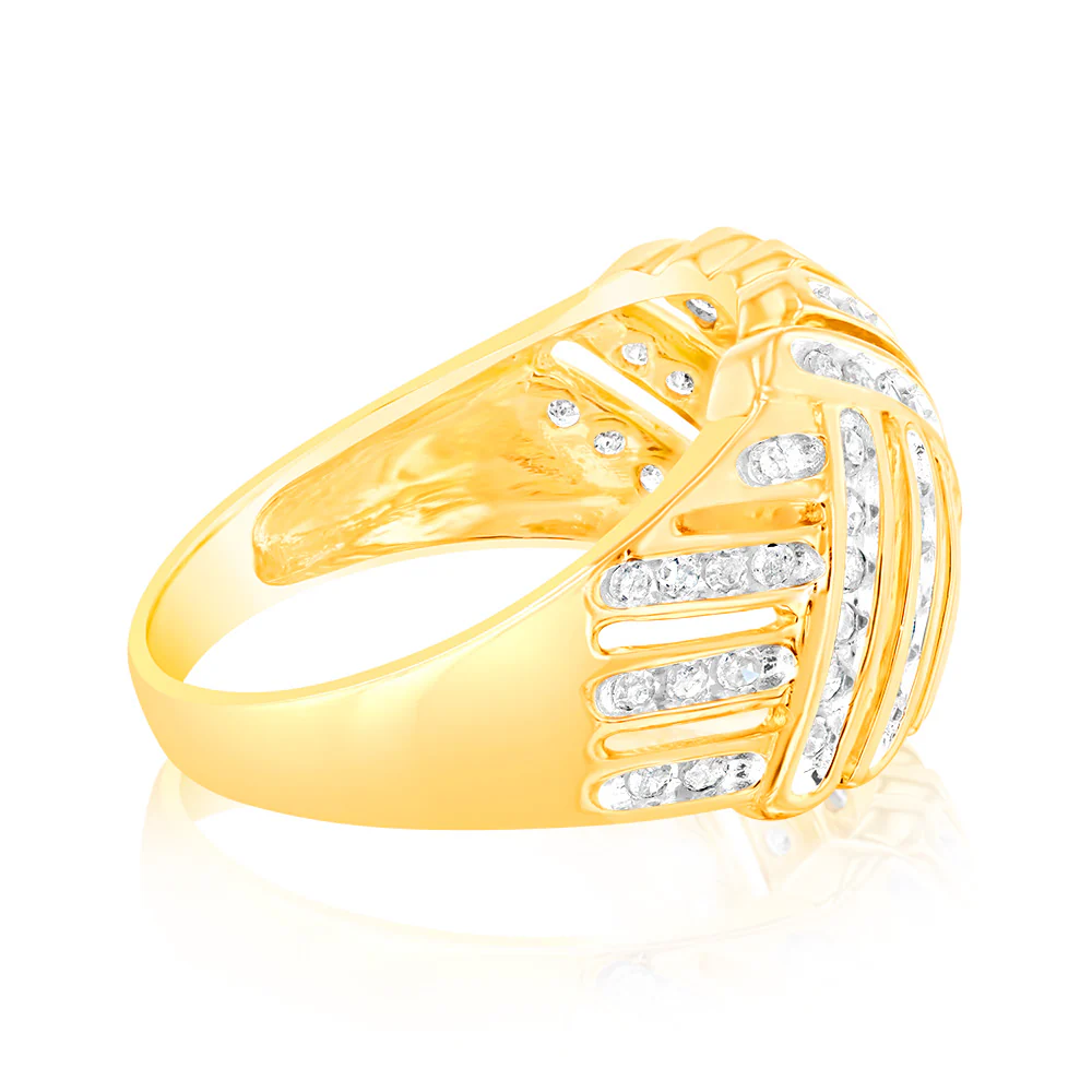 Gold plated Sterling Silver 1/2 Carat Diamond Ring - Image 2