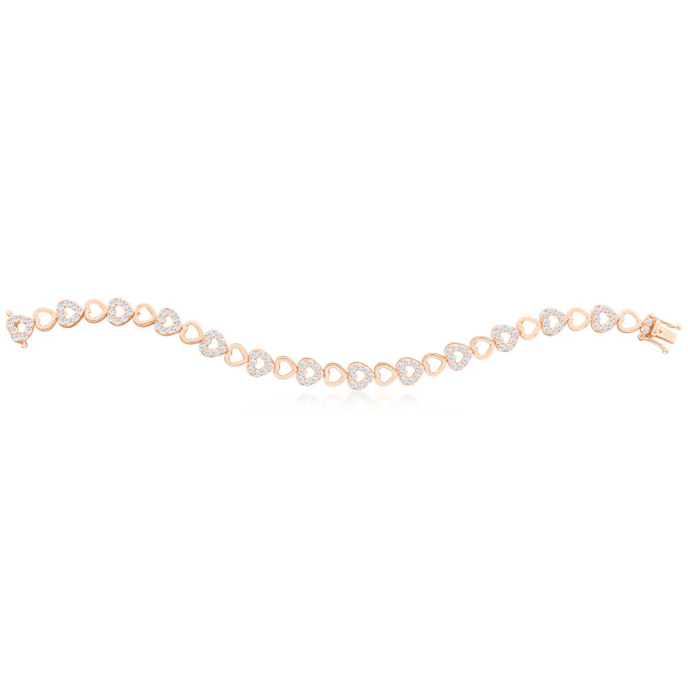 Gold Plated Sterling Silver Cubic Zirconia 19cm Bracelet - Image 2