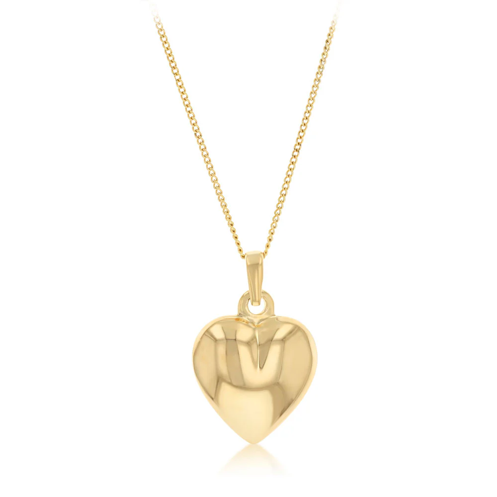 Gold Plated Sterling Silver Textured Heart Pendant - Image 2