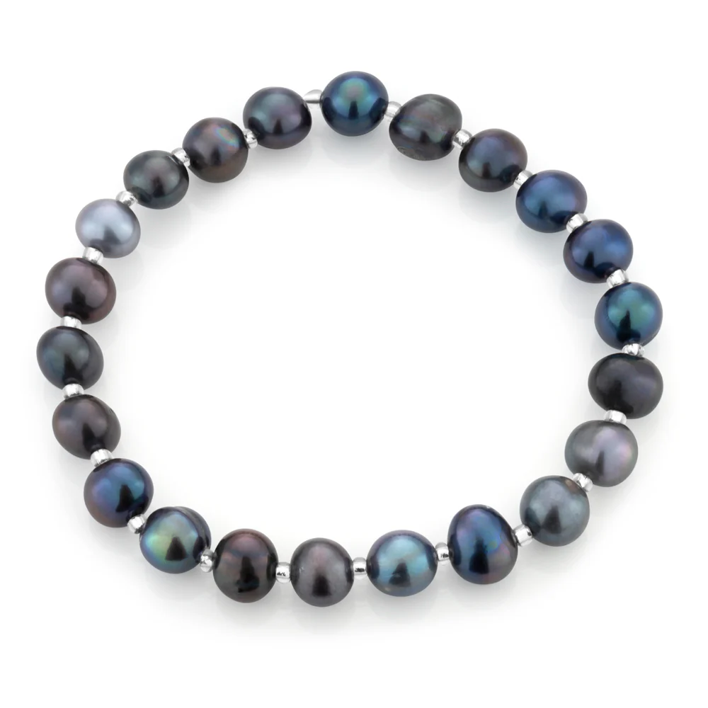 Grey 6-6.5 mm Freshwater Pearl Bracelet - Image 2
