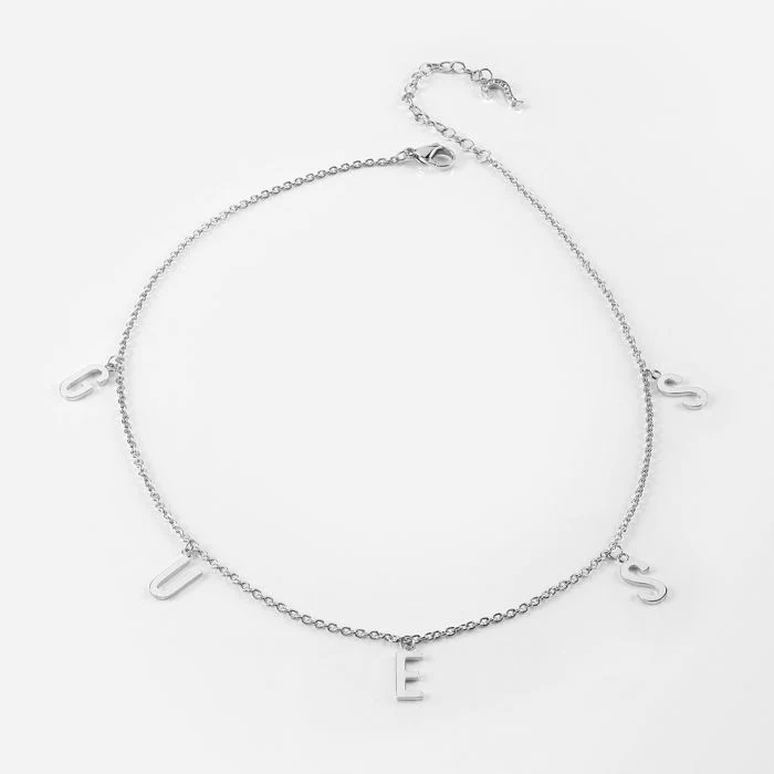 GUESS 15-17" Letters Charm Chain SST - Image 3